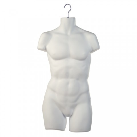 White Male Upper Torso Body Form Mannequin