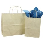 Ivory Pinstripe Paper Shoppers - Saville