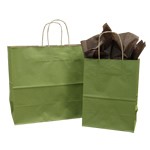 Recycled Rainforest Green Paper Shoppers - Petite
