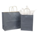 Recycled Stone Blue Paper Shoppers - Petite
